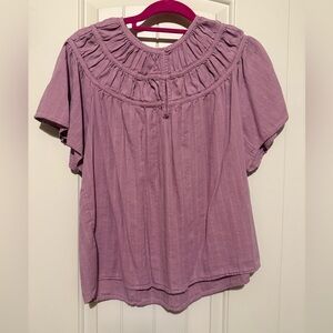 Light purple peasant style top